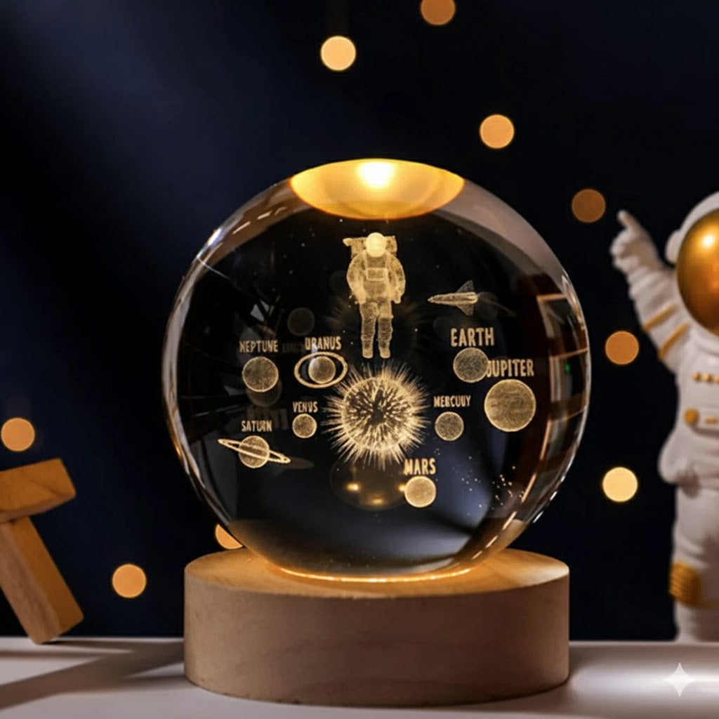 Lámpara Astronómica de Cristal 3D